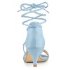 Allegra K Women's Elegant Faux Suede Lace Up Open Toe Kitten Heel Sandals - 3 of 4