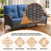 Outdoor 3-Seat Sofa Swivel Chair Table with Ottomans - 2 of 4