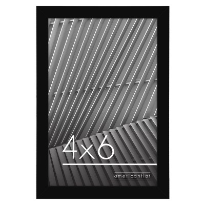 Americanflat 5x7 Picture Frame in Black - Use as 4x6 Picture Frame with Mat  or 5x7 Frame Without Mat - Wide Frame, Shatter Resistant Glass, Built-in