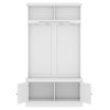 64.4"Hall Tree with Storage Shoe Bench for Entryway and Hallway, 4-in-1 Design Coat Rack,White - 4 of 4