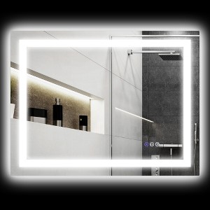 Ridstar 31.5 in. W x 23.6 in. H Clear Rectangular Bathroom Mirror with Led Lights - 1 of 4