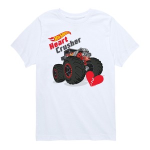Boys' - Hot Wheels - Valentine's Heart Crusher Short Sleeve Graphic T-Shirt - 1 of 4