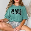 Simply Sage Market Women's Made To Teach Heart Wavy Short Sleeve Garment Dyed Tee - 2 of 2