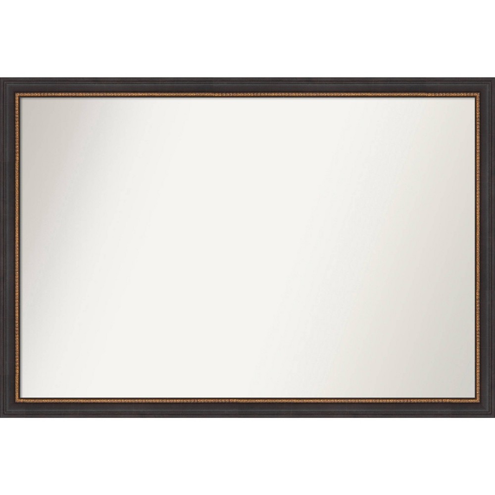 Photos - Wall Mirror 39" x 27" Non-Beveled Ashton Black Wood  - Amanti Art