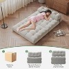 Folding Sofa Bed, Corduroy Floor Folding Couch with Pillow, Futon Convertible Sleeper Chair Foldable Mattress, Back Support - 4 of 4