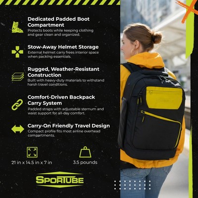 Sportube Overheader Boot and Gear Backpack, Carry-on Travel Bag, Citrus — фото 4