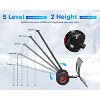 30 Inch Heavy Duty Wheeled Snow Shovel, Adjustable Metal Snow Pusher with 5-Position Handle & Multi-Angle Carbon Steel Blade - 2 of 4