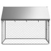 vidaXL Outdoor Dog Kennel with Roof – Galvanized Steel Pet Enclosure for Backyard or Patio, 78.7″ x 39.4″ x 59.1″ - 4 of 4