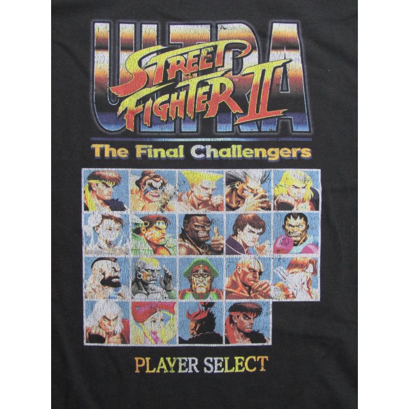 Street Fighter Final Challengers Player Select Men's Black Long Sleeve Shirt, 2 of 3