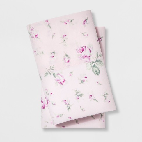 King Cotton Floral Print Pillowcase Set Pink Simply Shabby Chic