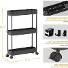 YIGII Slim Storage Cart 3 Tier,Bathroom Organizer Rolling Utility,Mobile Shelving Unit Slide Out for Kitchen, Laundry Room & Narrow Places - 4 of 4