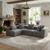 111'' Chenille L-Shaped Modular Sectional Sofa with Deep All-Foam Seats and 5 Matching Pillows - 3 of 4