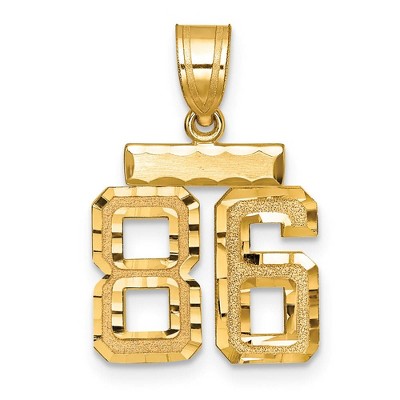 Black Bow Jewelry 14k Yellow Gold, Varsity Collection, Small D/C Pendant Number 86