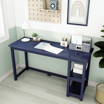 Max & Lily Desk With Bookshelves for Home, Office, Computer, Gaming