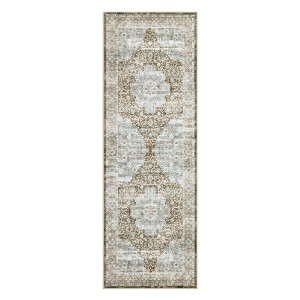 COZONY Elegant Classic Floral Low Pile Rug with Reinforced Non-Slip Backing, Washable Foldable Carpet for Living Room and Bedroom - 1 of 4