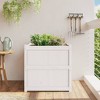 vidaXL Garden Planter Outdoor Flower Box - White Square Pine Wood for Terrace Patio, 27.6"x27.6"x27.6" - 3 of 4