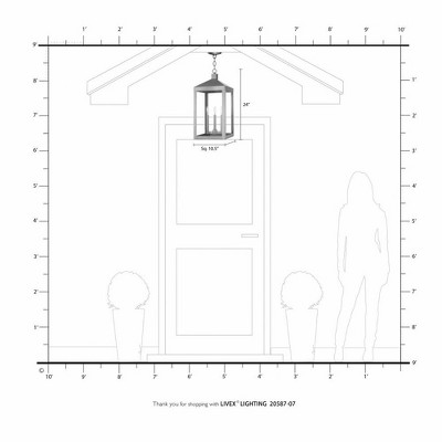 Nyack Bronze 3-Light Outdoor Pendant Lantern