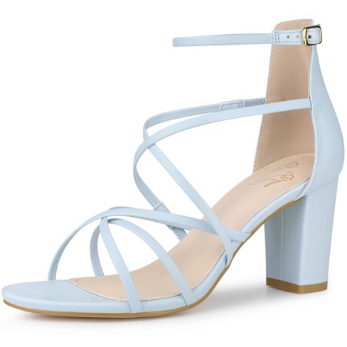 Light blue outlet thick heels