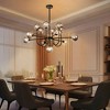 Rennnsan Droska 38" W 13 -light Color Glass Dimmable Mid-Century Bubble Chandelier in Brass & Black - 2 of 4