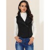 INSPIRE CHIC Women's Faux Suede Casual Sleeveless Biker Vest Jacket - 2 of 4