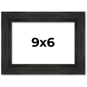 PosterPalooza | 9x6 Wide Barnwood Picture Frame, UV Acrylic, 6 Finishes - Grey, Brown, White, and Black - 1 of 4