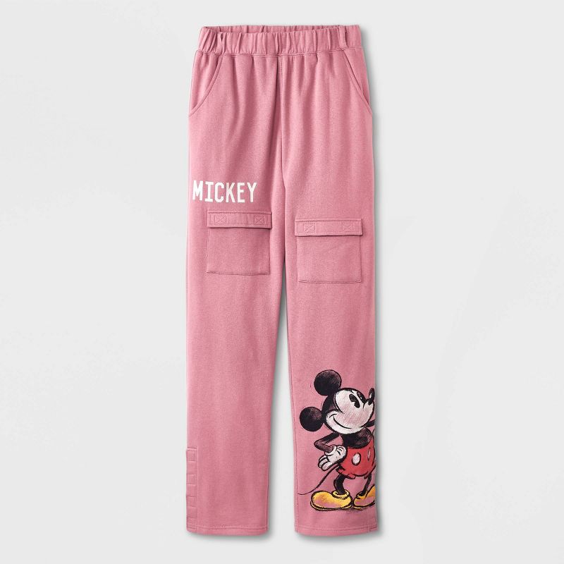 Boys&#39; Mickey Mouse Adaptive Jogger Pants - Dusty Red, 1 of 5