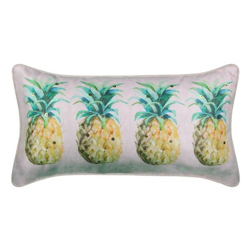 Modern Pineapple Sequined Decorative Lumbar Pillow Edie Home