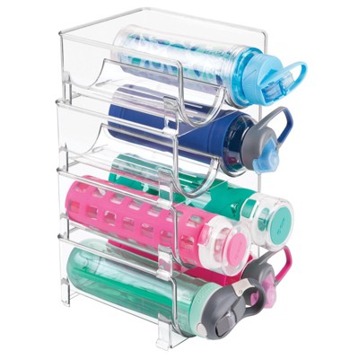 mDesign Plastic Free-Standing Stackable Water Bottle Storage Rack