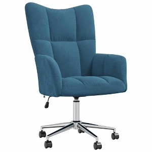 vidaXL Relaxing Chair Light Gray Velvet (100% polyester), steel Standard - Blue - 1 of 4