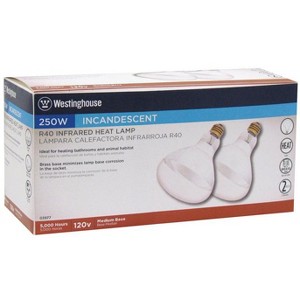 Westinghouse 250 W R40 Heat Lamp Incandescent Light Bulb Medium Base Clear 2 pk - 1 of 1