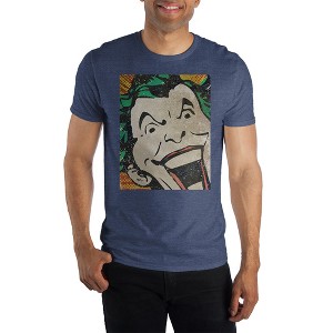 Joker Vintage Comic Face Mens Navy Heather T-Shirt - 1 of 1