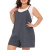 Agnes Orinda Women's Plus Size Sleeveless Round Neck with Pocket Spaghetti Strap Short Rompers - 2 of 4