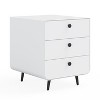 Fontoi Decorative Storage Cabinets, Modern Storage Cabinet with 3 Drawers, Night Stand with Legs for Living Room Bedroom, White, 17.72"*19.69"*15.75" - 4 of 4