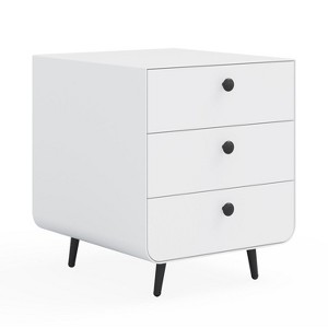 Vynxaria Modern Steel Nightstand - 2/3 Drawers with Silent Slides, Adjustable Legs, Versatile Storage Cabinet for Home - 1 of 4