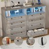 Jojoka 8 Drawer Dresser with Storage Shelves, 55" W Modern Bedroom Dresser with Led Lights - 3 of 4