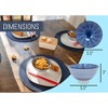 Nat & Jules Delicate Stripes Blue 18 ounce Ceramic Cereal Ramen Bowls Set of 4 - 2 of 4