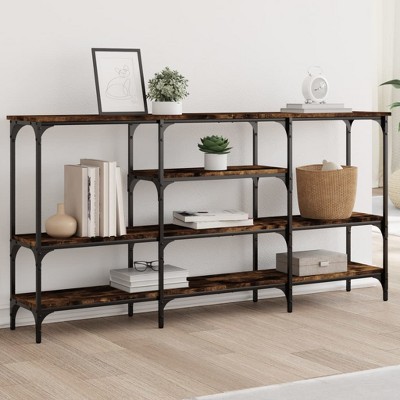 vidaXL Console Table Smoked Oak 63 in.x11.4 in.x31.5 in. Engineered Wood