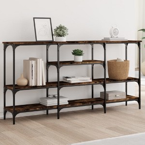 vidaXL Console Table Smoked Oak 63 in.x11.4 in.x31.5 in. Engineered Wood - 1 of 4