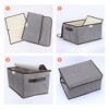 REGALWOVEN Fabric Shelves Closet Collapsible Storage Bin Cube with Handles and Lid 2 Pcs - 3 of 4