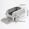 Gulches Extra Large Enclosed Stainless Steel Cat Litter Box with Lid - High Wall, Non-Sticky, Anti-Leakage, Easy Clean Metal Litter Pan for Big Cats - 4 of 4