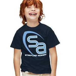Boys' Star Trek Sa Logo T-Shirt Navy Small - 1 of 4