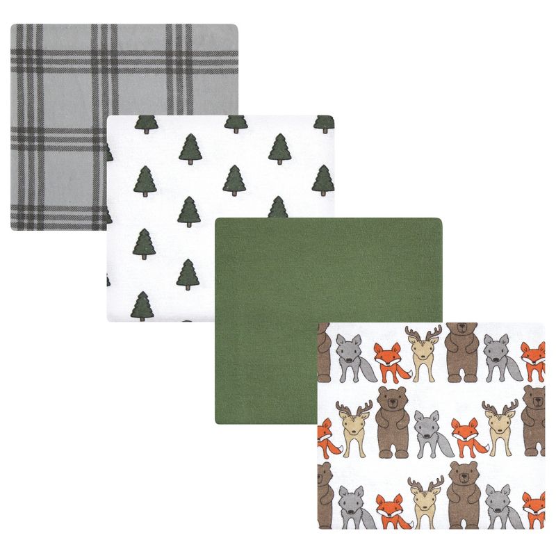 Hudson Baby Infant Boy Cotton Flannel Receiving Blankets, Wild Forest, One Size, 1 of 7