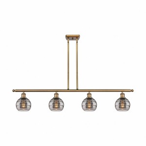 Rochester - 4 Light Stem Hung Island In Industrial Style-8.38 Inches Tall and 48 Inches Wide - 1 of 1