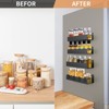 LunaLulinlk 4PCS Magnetic Spice Rack Organizer, Movable Kitchen Storage Rack with Hooks, Black - 2 of 4