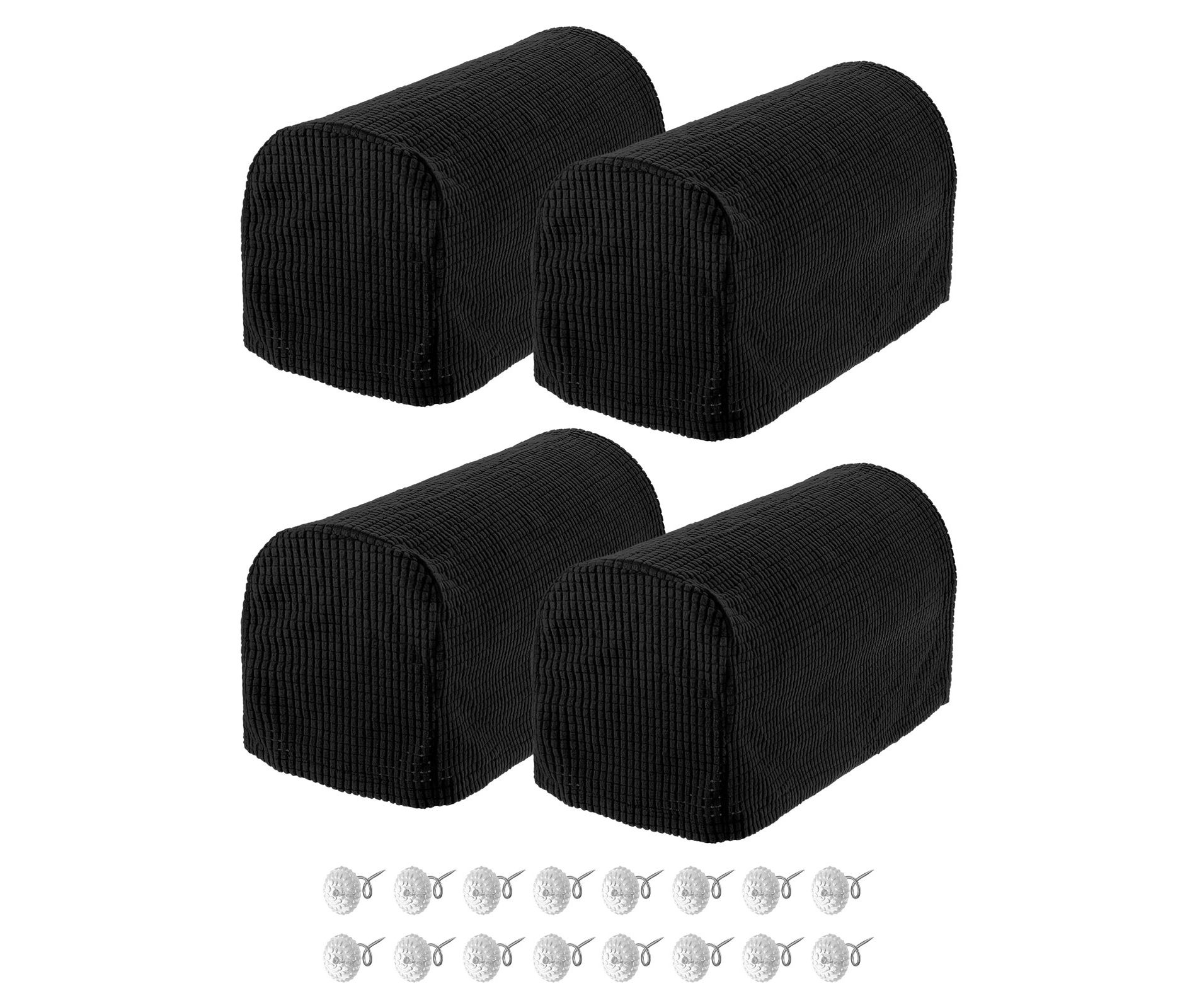 Unique Bargains Stretchy Anti-Slip Sofa Couch Armchair Covers 4 Pcs Black