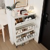 Modern Shoe Cabinet with 3 Flip Drawers, Slim Shoe Storage Organizer, Freestanding Hidden Shoe Rack for Entryway, Hallway, Living Room - 4 of 4