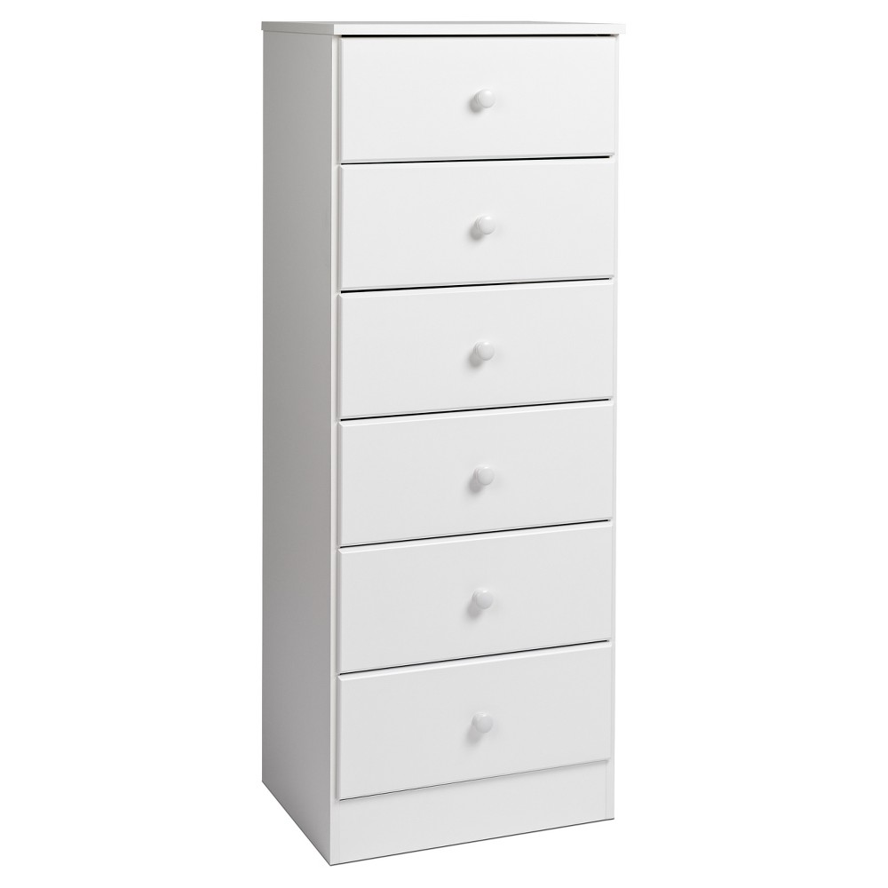 Photos - Dresser / Chests of Drawers 6 Drawers Astrid Vertical Dresser White - Prepac