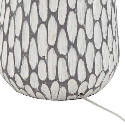 Carlton Gray Wash and White Table Lamp Set with Fabric Shades