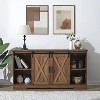 AMERLIFE Fireplace TV Stand with Sliding Barn Door & Adjustable Shelves for TVs up to 65", Barnwood - 3 of 3