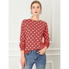 Allegra K Women's Fall Winter Long Sleeve Polka Dots Knitted Pullover Tops - 3 of 4